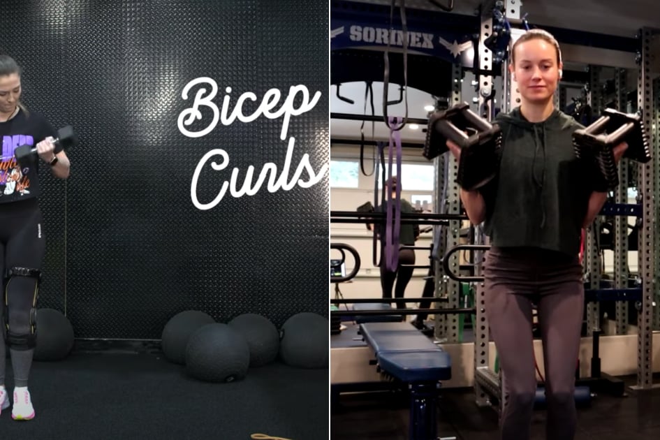 Watch Brie Larson and Skilled Wrestler Tegan Nox Do a Marvel-ous Increased-Physique Dumbbell Train